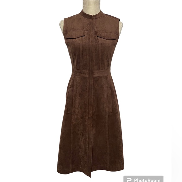 BCBGMaxAzria Dresses & Skirts - BCBG MaxAzria Alexandria Toffee Faux Suede Dress